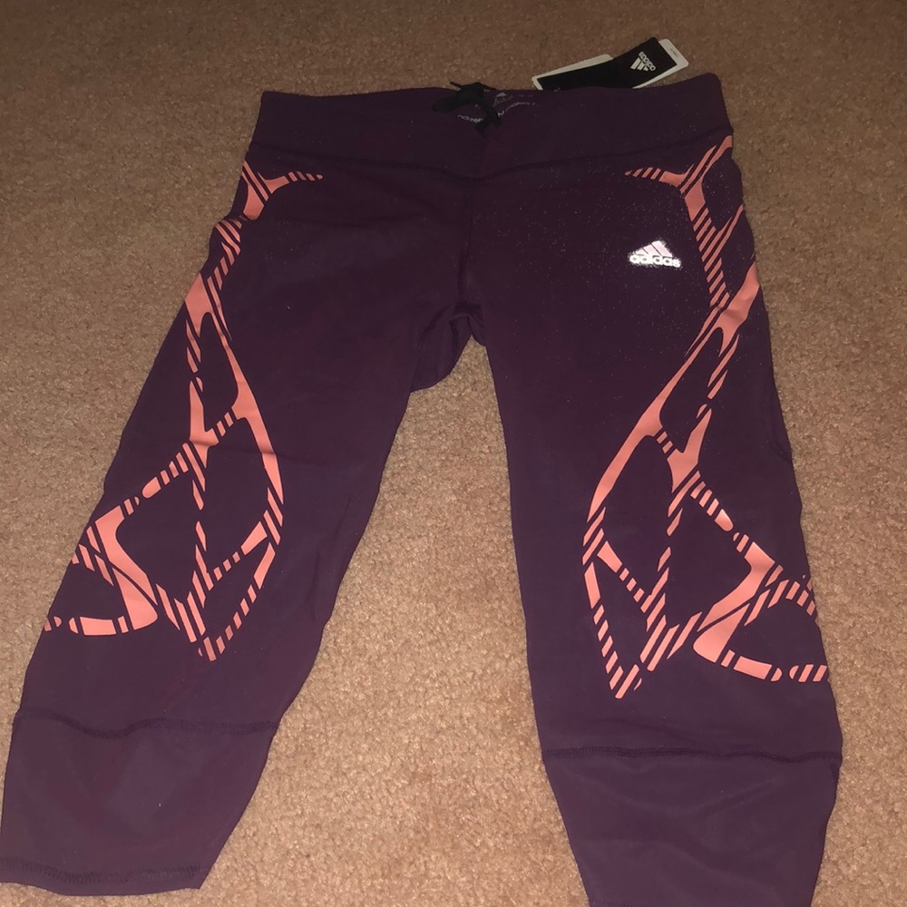 Adidas purple  workout leggings